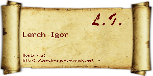 Lerch Igor névjegykártya
